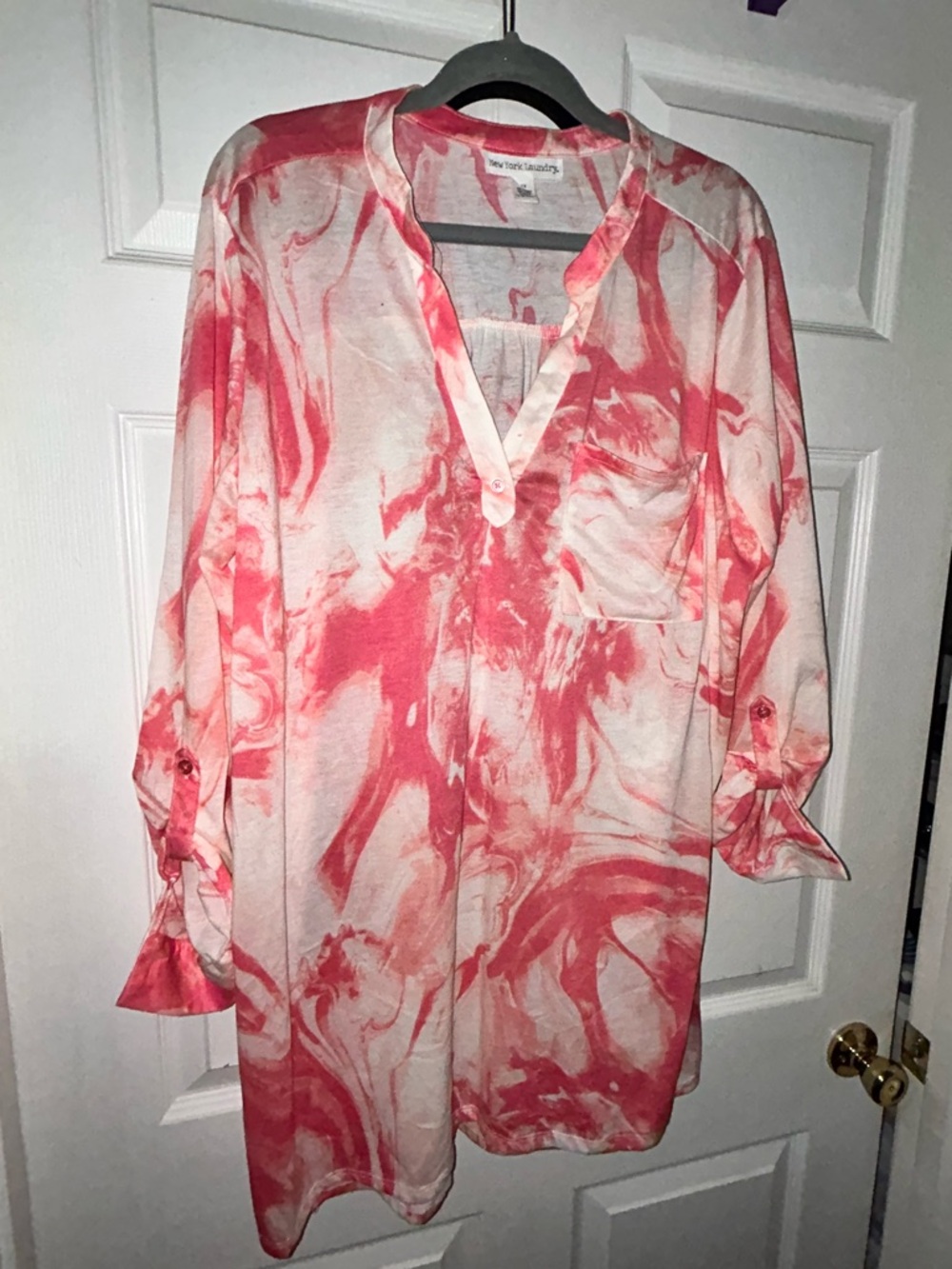 New York Laundry Coral Pink Marble Tunic